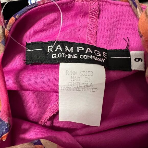 NWT vintage Y2K Rampage slip dress purple, pink, orange sheer floral print sz M - Picture 13 of 15